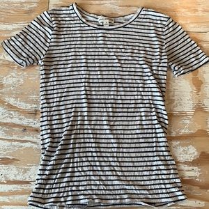 Black and white stripped ripped t-shirt